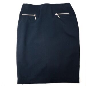 Tommy Hilfiger Womens Navy Blue Zipper Pocket‎ Pencil Skirt New Size 6